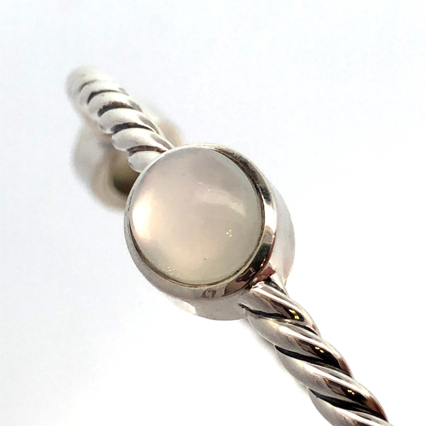 925 Sterling Silver David Yurman Classic Cable Moonstone Station Bracelet