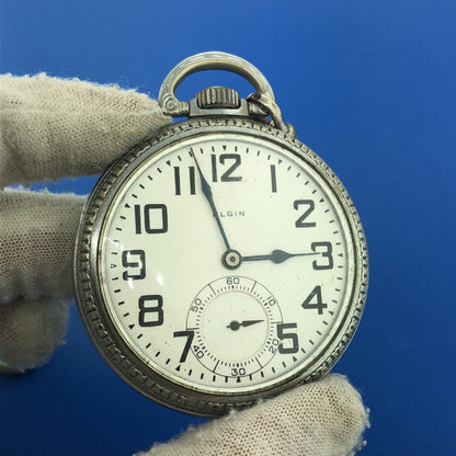 1925 Elgin BW Raymond 21j Grade 478 Base Metal Railroad Pocket Watch Fob Works