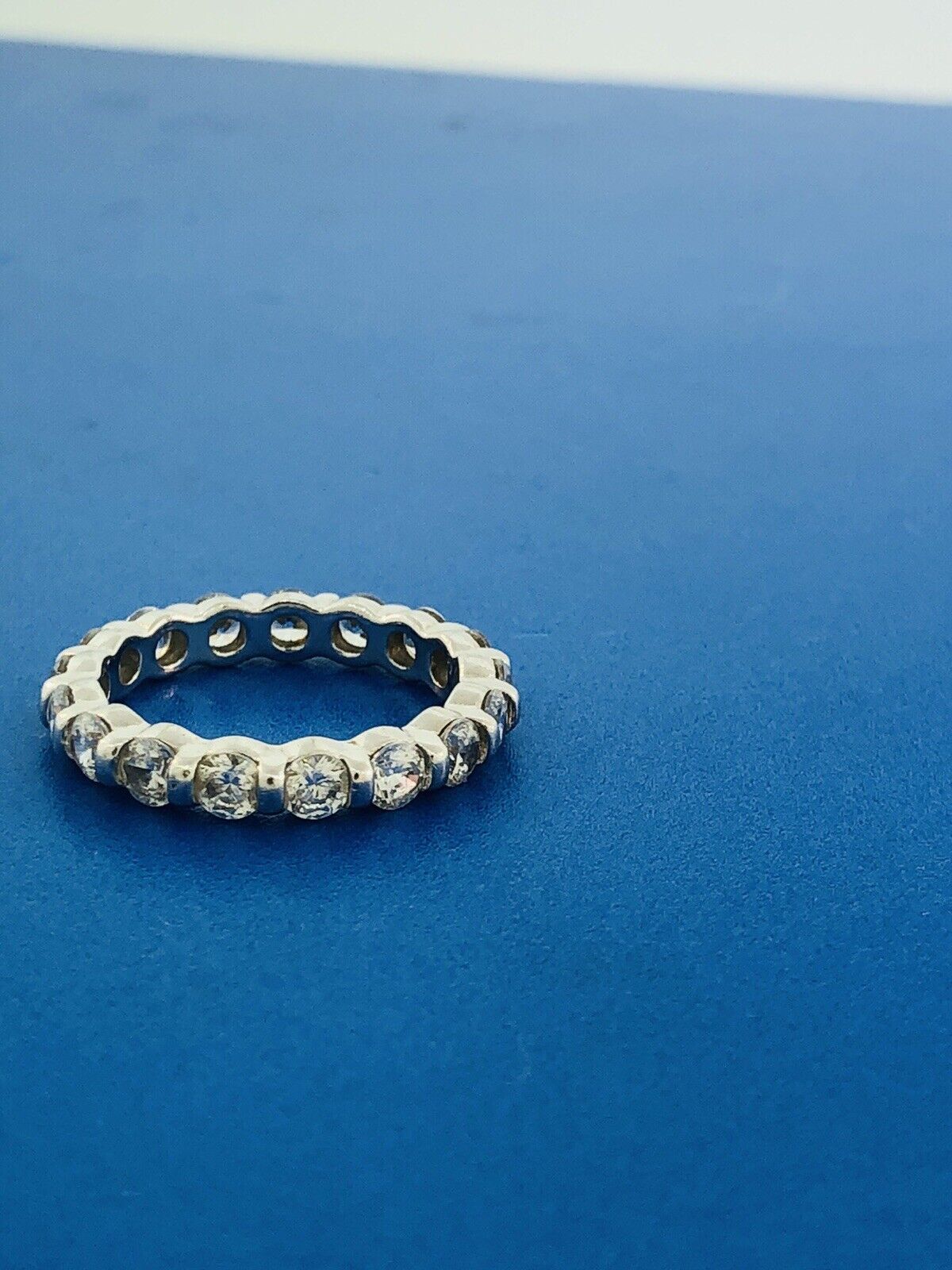 925 Sterling Silver Round Cubic Zirconia CZ Wedding Bridal Eternity Band Ring