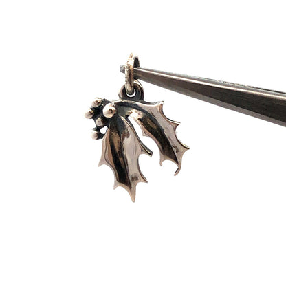 Retired James Avery 925 Sterling Silver Mistletoe Holly Berry Christmas Charm