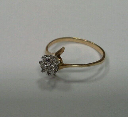 10k Yellow Gold Ring with .05tcw 1/20 Diamond Cluster Size 6.25