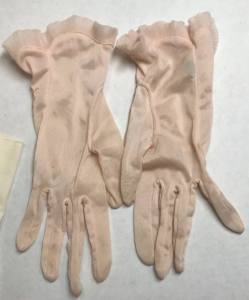 Vintage 11 Item Lot 6 Pair Tea Evening Wedding Party Gloves 4 Bold Scarves