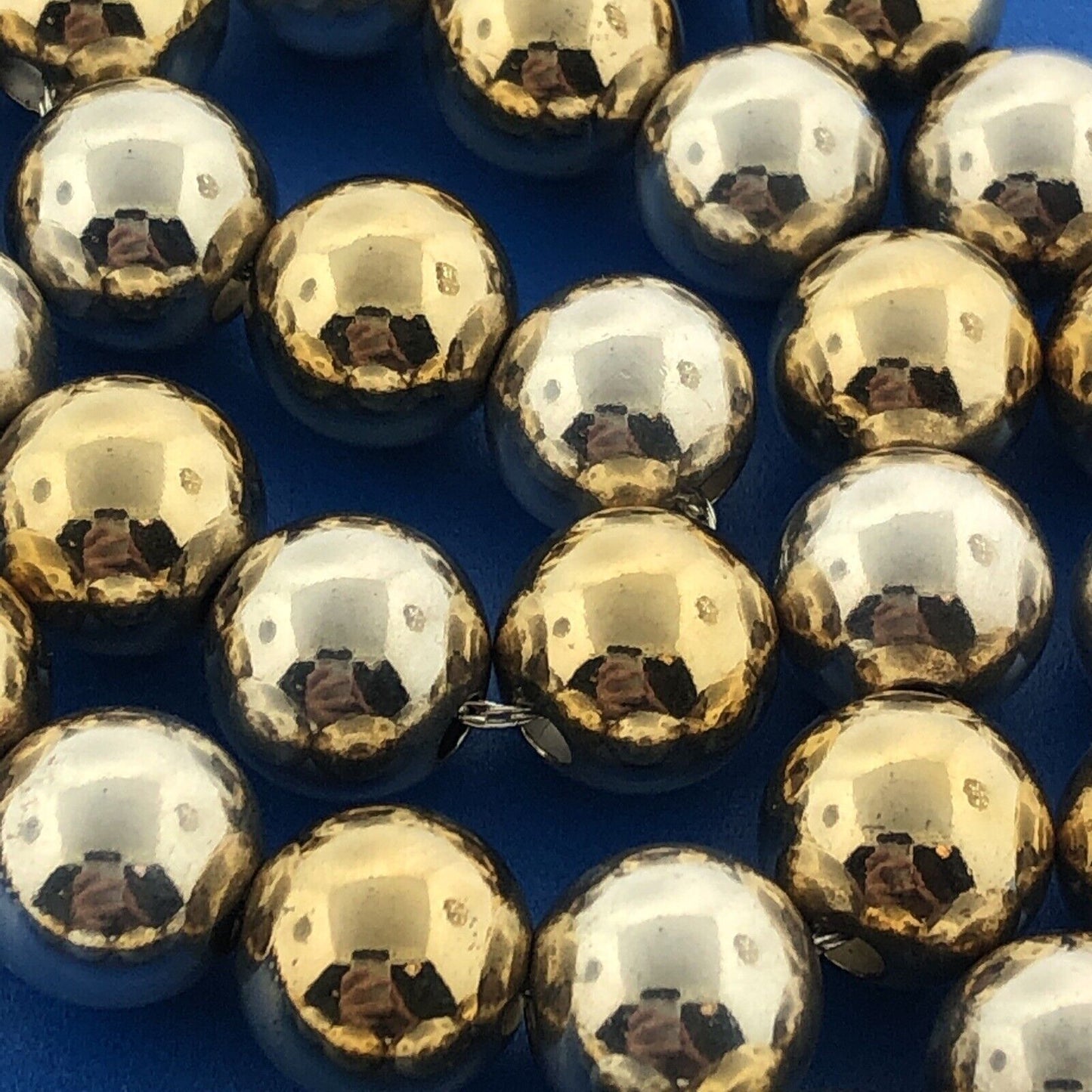Stunning Sterling Silver 925 Vermeil Bead Sphere Ball 18" Strand Necklace