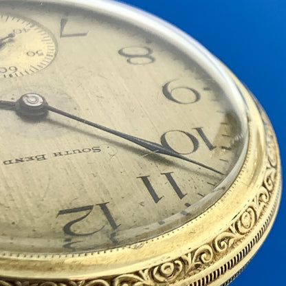 1924 South Bend 14K Gold Filled Case Grade 211 17 Jewels Pocket Watch Runs
