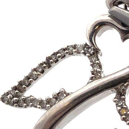925 Sterling Silver Designer JWBR Diamond Angel Heart Infinity Pendant Necklace