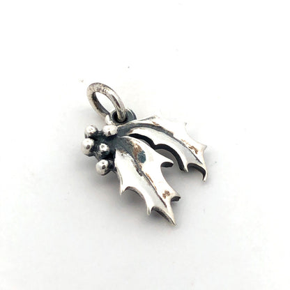 Retired James Avery 925 Sterling Silver Mistletoe Holly Berry Christmas Charm