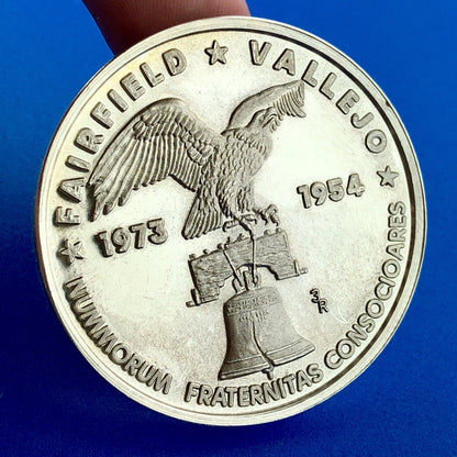 1973 Fairfield CA/Vallejo CA Coin Club 10 Year Anniv One Ounce .999 Silver Round