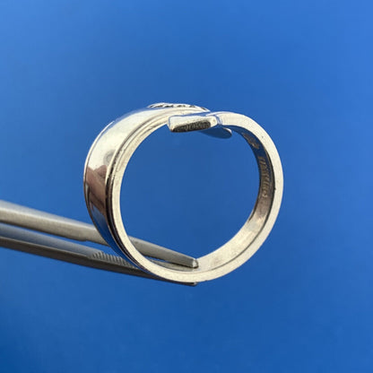 Designer 925 Sterling Silver Floral Flower Bypass Spoon Adjustable Ring