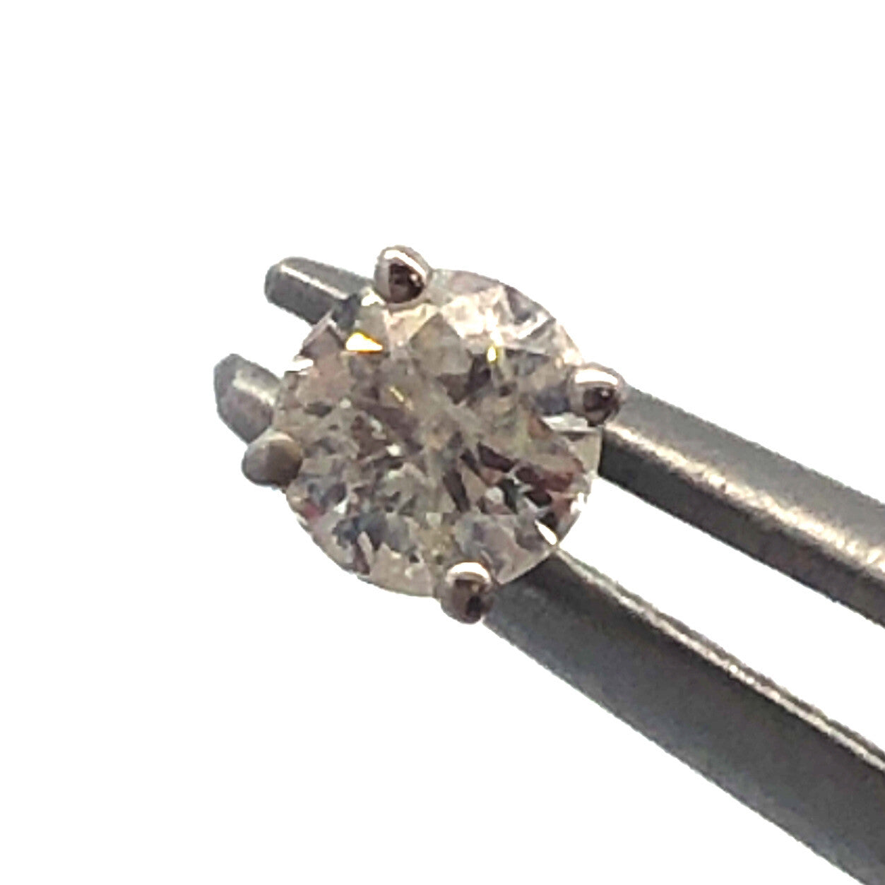 Designer Ross + Simons 14k White Gold Round Diamond Friction Back Stud Earrings