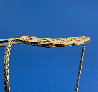 Designer 925 Sterling Silver Vermeil Cubic Zirconia Infinity Eternity Necklace