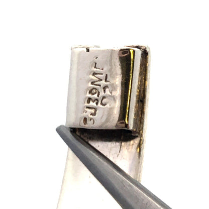 Vintage Taxco Mexico 925 Sterling Silver Abalone Inlay Textured Panel Bracelet