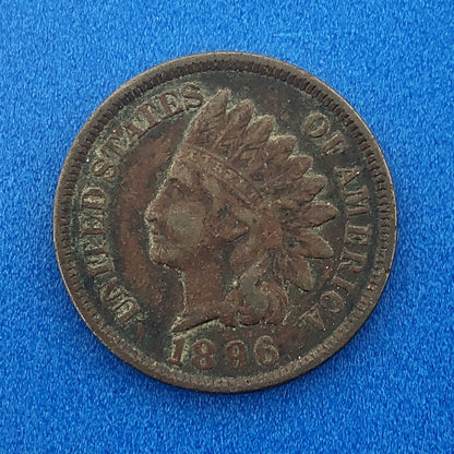1896 Indian Head One Cent Penny Type 3 Bronze Better Key Philadelphia Coin