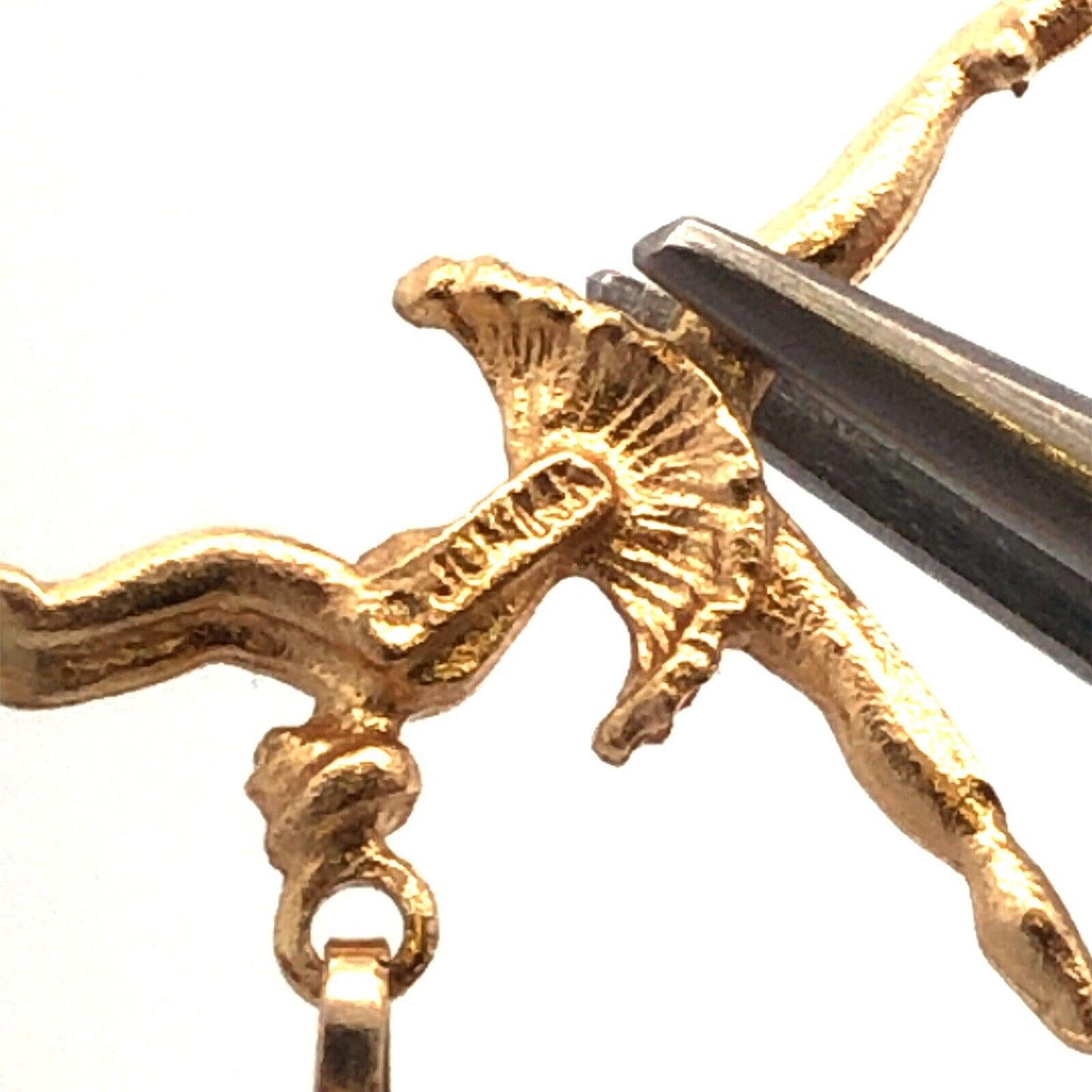 Designer JCM 14K Yellow Gold Cubic Zirconia Dancing Ballerina Pendant