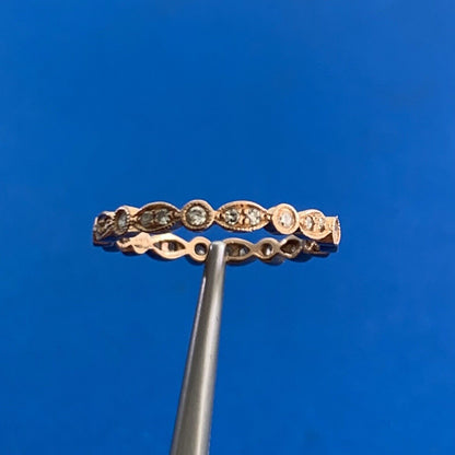 14K Rose Gold Diamond Eternity Infinity Wedding Anniversary Band Ring
