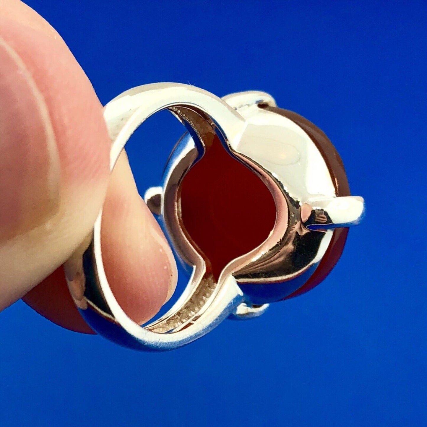 Designer Whitney Kelly WK 925 Sterling Silver Carnelian Solitaire Statement Ring