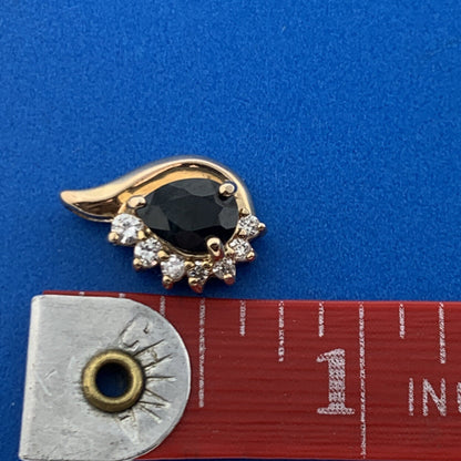 Designer 925 Sterling Silver Vermeil Blue Pear Shaped Cubic Zirconia CZ Pendant