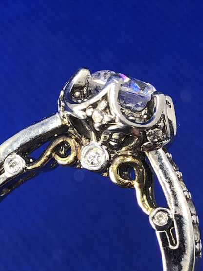 Designer Verragi 925 Sterling Silver Round Cubic Zirconia Engagement Ring