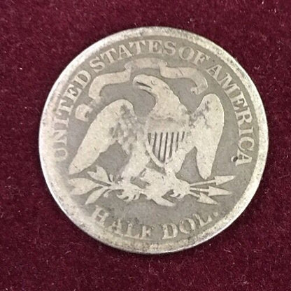 1873 US Coinage Silver 90% Seated Liberty Half Dollar 50C With Arrows