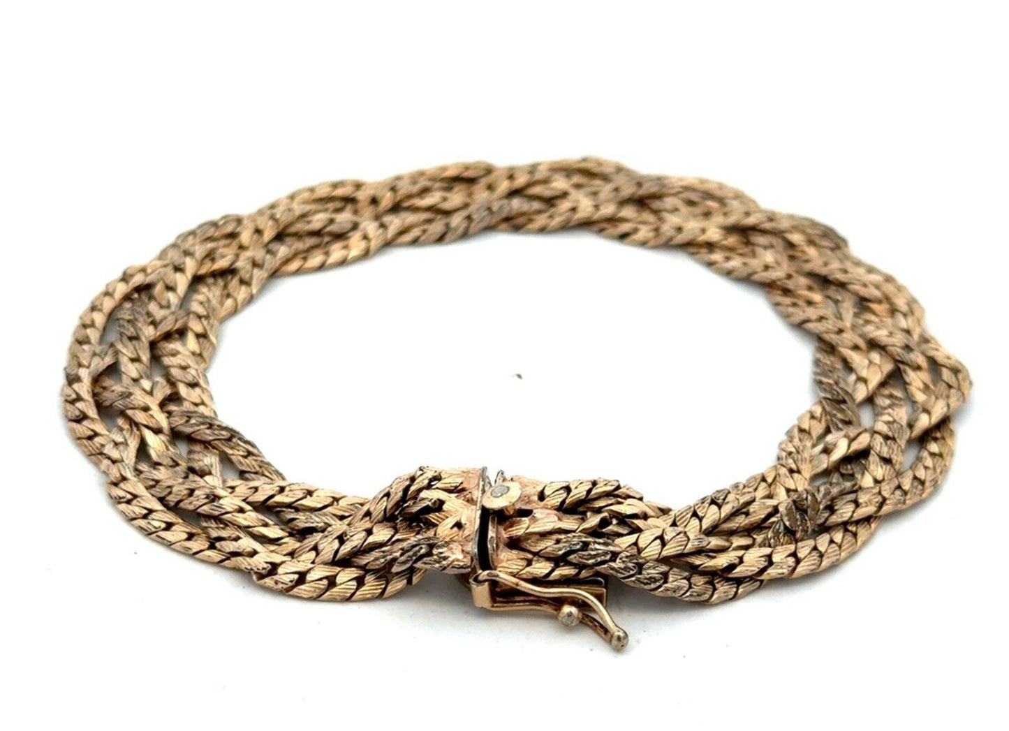 Vintage Krementz Gold Tone 5-Strand Braided Chain Bracelet