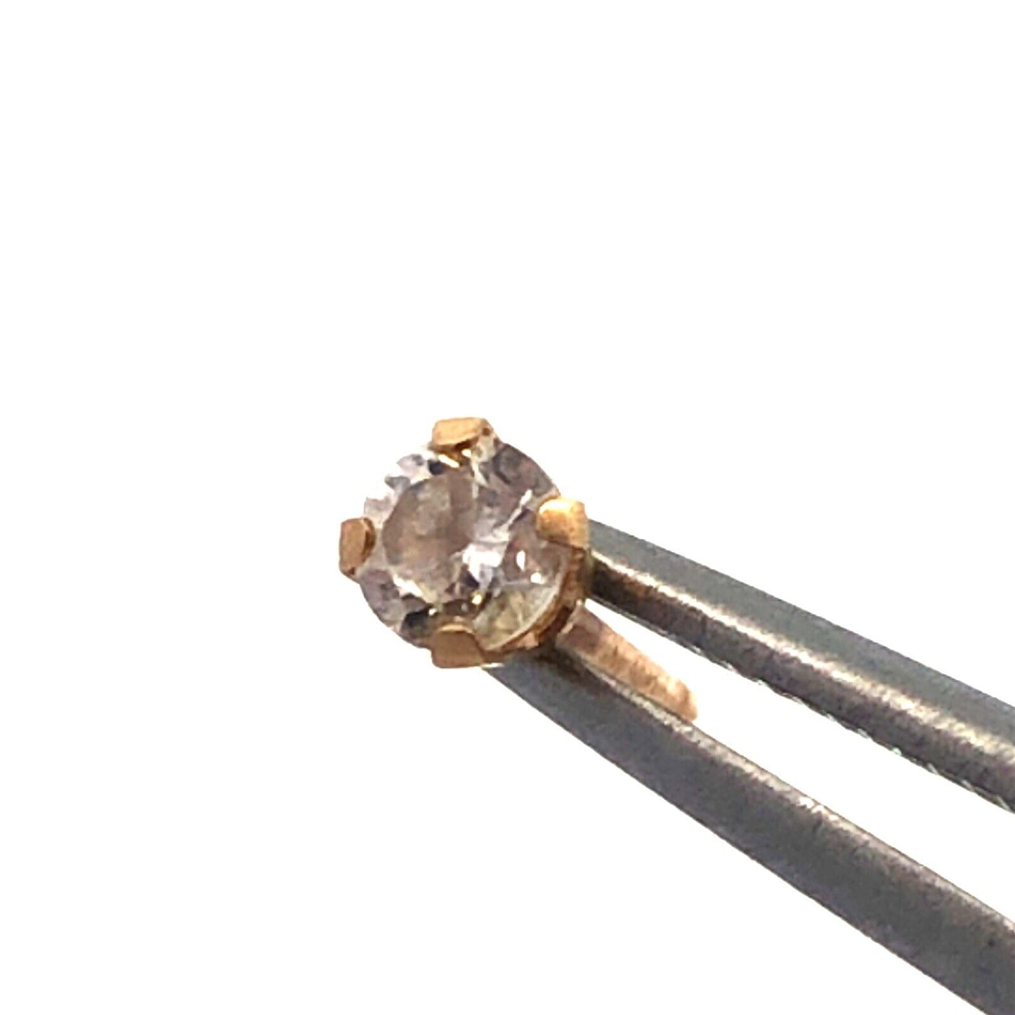 Designer 14K Yellow Gold Round Cubic Zirconia CZ Piercing Stud Earrings