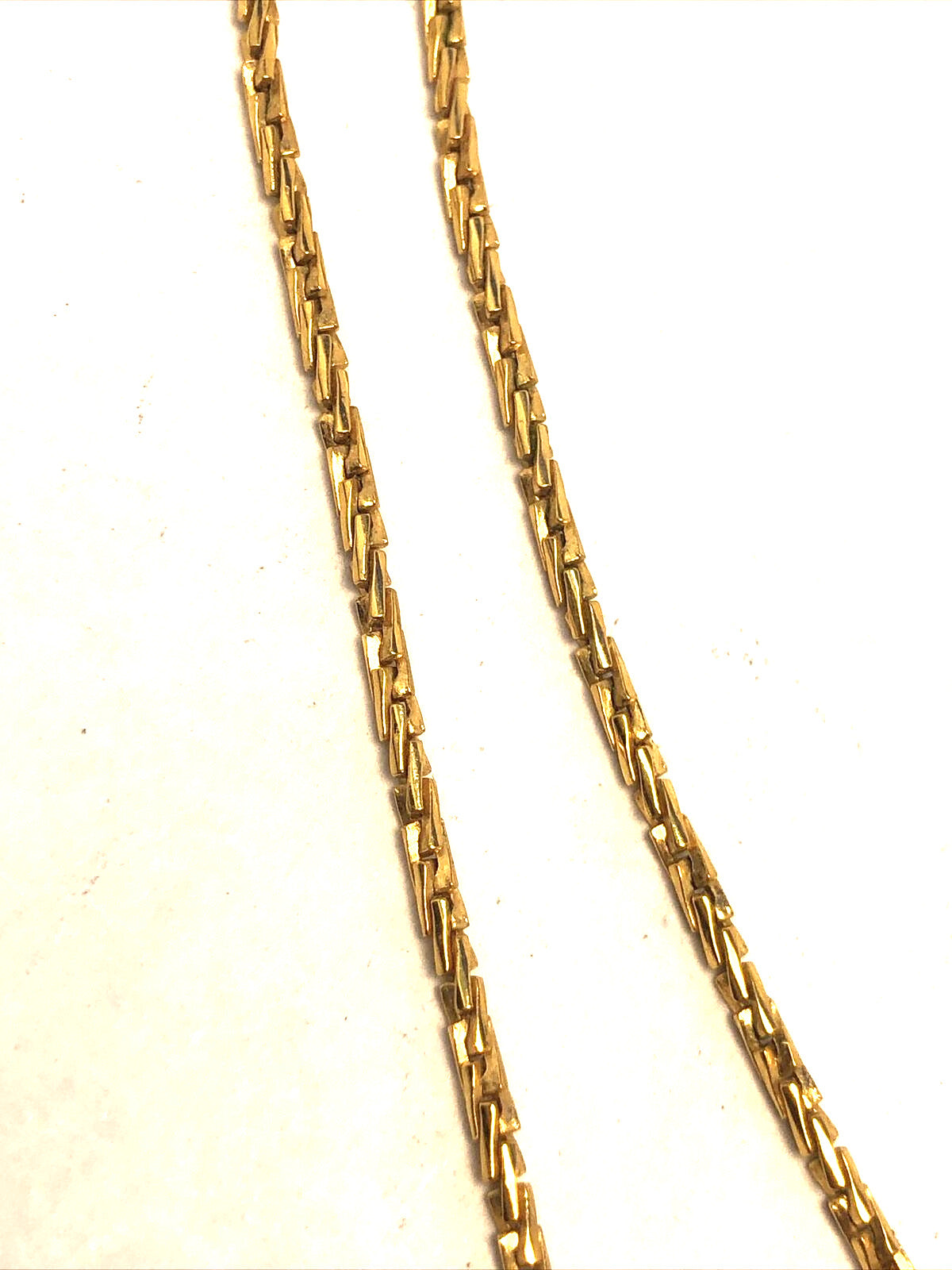 Designer Trifari Gold Tone Textured Y-Drop Modernist Textured Statement Necklace