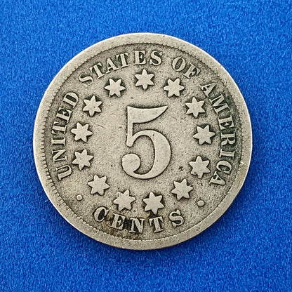 1868 P Shield Nickel Variety 2 Scarce Rare Better Key Philadelphia Mint Coin