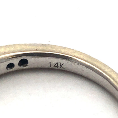 Designer NAJ 14K White Gold Diamond Wedding Anniversary Size 6.5 Band Ring