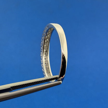 Sterling Silver 925 Designer Channel Set CZ Design Stackable Bridal Band Ring