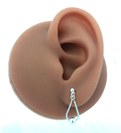 Designer BB 925 Sterling Silver Beaded Modernist Drop Dangle Stud Earrings