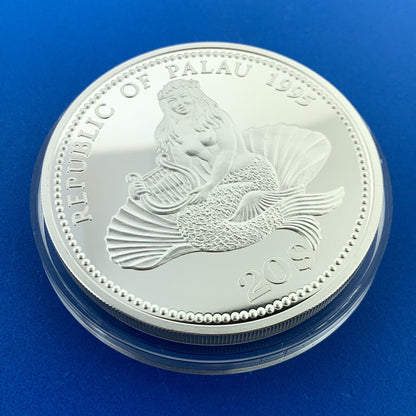 1995 Republic Palau $20 5 Oz Silver Marine Life Colorized Proof Coin Low Mntg