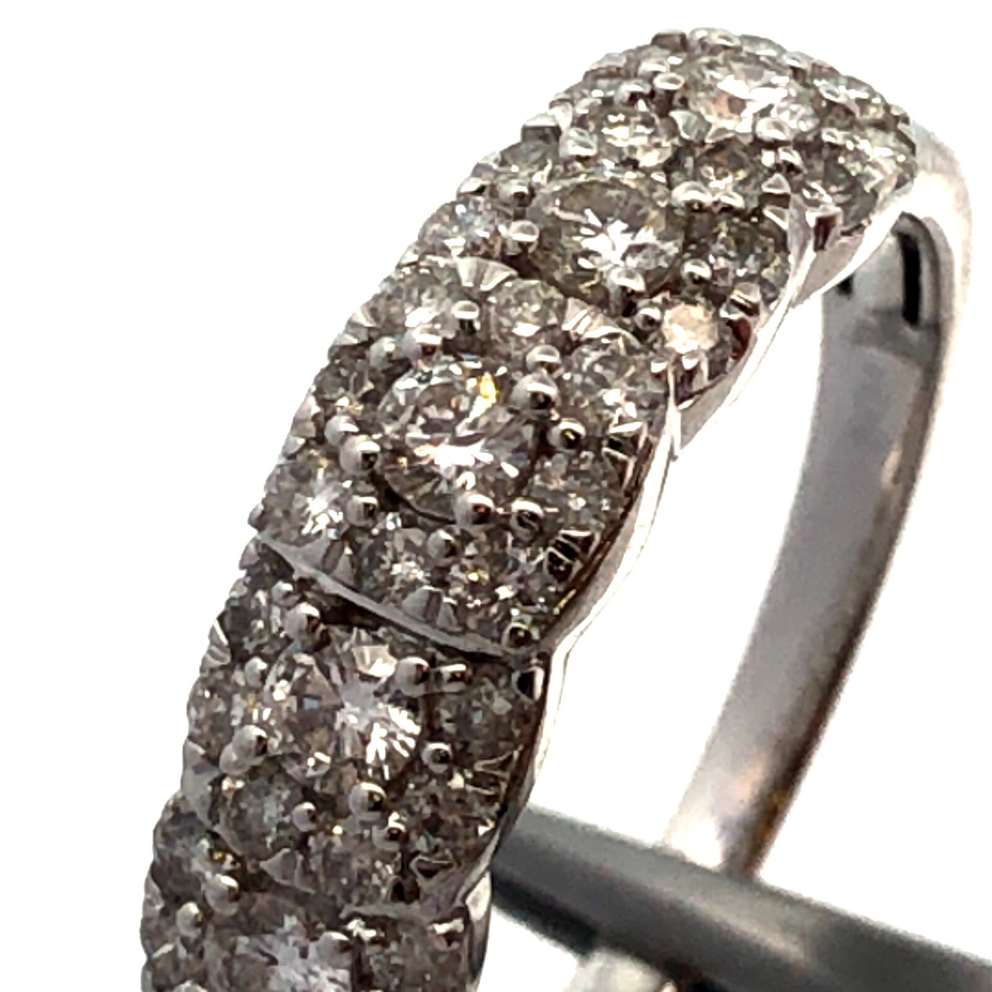 Designer UD 14K White Gold Diamond Halo Cluster Wedding Anniversary Band Ring