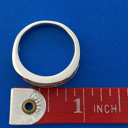 Designer Zales 10K White Gold Channel Set Diamond Wedding Band Ring Size 9.25