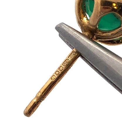 Designer 925 Sterling Silver Gold Vermeil Round Green Tourmaline Stud Earrings