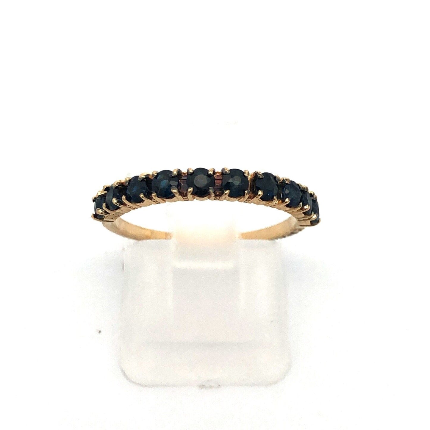 Designer S Kalan 14K Yellow Gold Sapphire Anniversary Eternity Half Band Ring