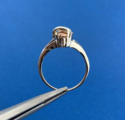 Designer FAS 925 Sterling Silver Brilliant Marquise Orange Cubic Zirconia Ring