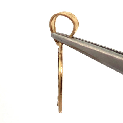 Designer 14K Yellow Gold Initial D Print Alphabet Monogram Charm Pendant