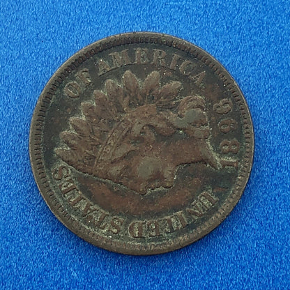 1896 Indian Head One Cent Penny Type 3 Bronze Better Key Philadelphia Coin