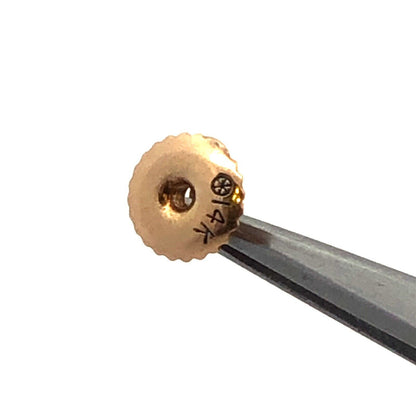 Designer 14K Yellow Gold Round Diamond Solitaire Screw Back Stud Earrings