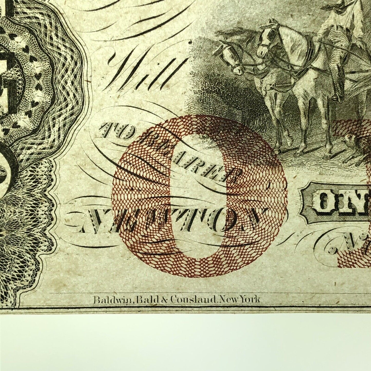 1850 $1 The Sussex Bank Newton New Jersey Obsolete Remainder Currency Note