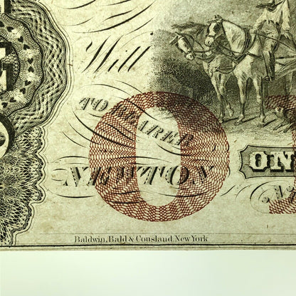 1850 $1 The Sussex Bank Newton New Jersey Obsolete Remainder Currency Note