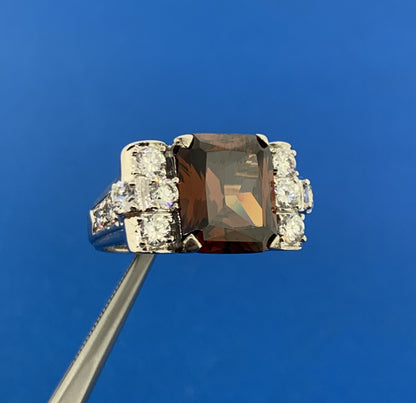 Joseph Esposito QVC 925 Sterling Silver Garnet Diamonique CZ Statement Ring