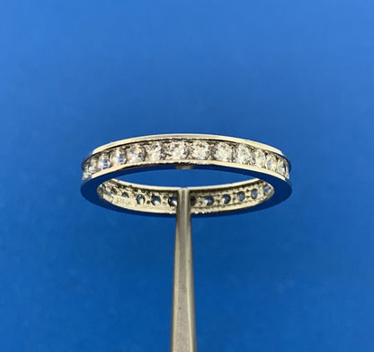 Designer Sterling Silver 925 Channel Set CZ Design Stackable Size 10 Band Ring