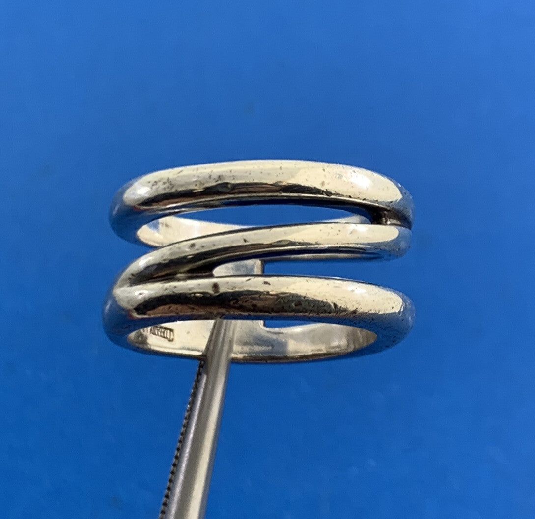 Tiffany & Co Italy 925 Sterling Silver Diagonal Infinity Wide Band Size 6.5 Ring