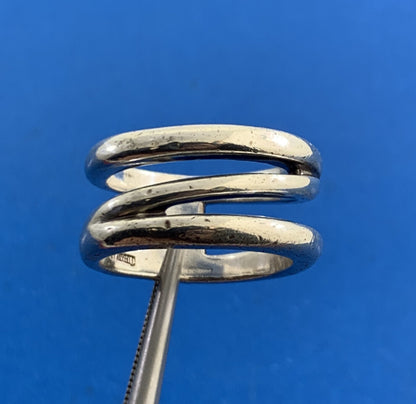 Tiffany & Co Italy 925 Sterling Silver Diagonal Infinity Wide Band Size 6.5 Ring