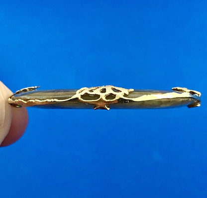 Vintage 14K Yellow Gold Jadeite Jade Chinese Character Good Luck Amulet Pendant