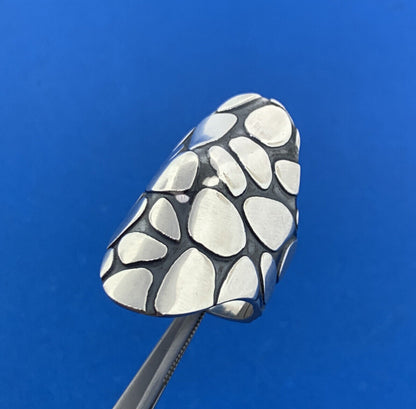 Vintage Taxco Mexico ATI Sterling Silver 925 Modernist Statement Dome Ring