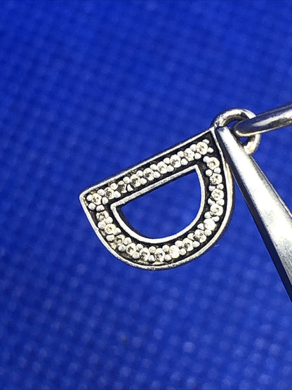 Retired PANDORA ALE 925 Sterling Silver Cubic Zirconia Initial D  791316CZ Charm