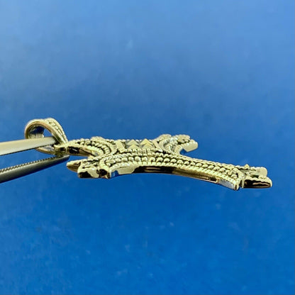 Designer 925 Sterling Silver Marcasite Beaded Detail Gothic Cross Large Pendant