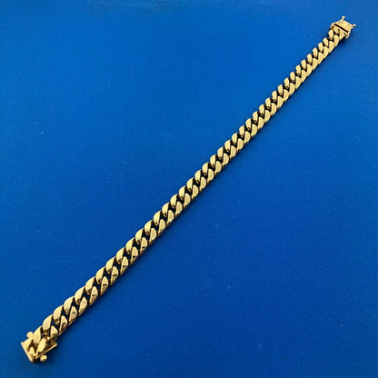 Designer Starz 10k Yellow Gold Cuban Curb Link 8.5" Chain Bracelet
