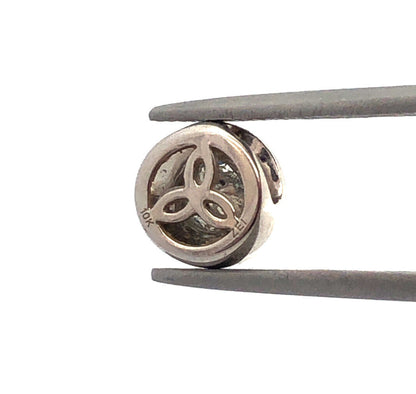 Designer ZEI 10K White Gold Diamond Solitaire Slide Charm Pendant